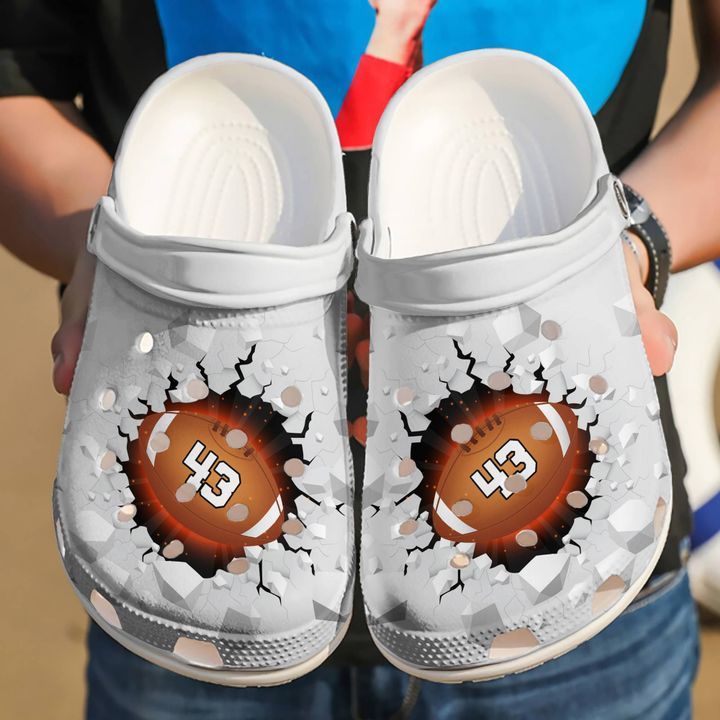 Football Personalized Crack Sku 1079 Crocs Crocband Clog Comfortable For Mens Womens Classic Clog Water Shoes Football Personalized Crack Sku 1079 Crocs Crocband Clog Comfortable For Mens Womens Classic Clog Water Shoes