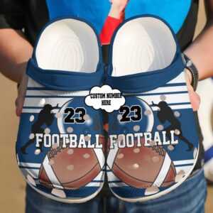 Football Personalized Lover Sku 1084 Crocs Crocband Clog Comfortable For Mens Womens Classic Clog Water Shoes