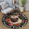 Found Pug Round Carpet Floor Rug Living Room Bedroom Decor Round Area Rug Carpet