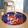 Fox And Moon Round Carpet Floor Rug Living Room Bedroom Decor Round Area Rug Carpet