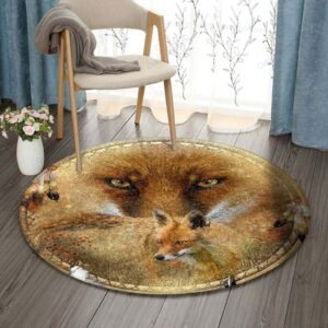 Fox Dreamcatcher Round Carpet Floor Rug Living Room Bedroom Decor Round Area Rug Carpet