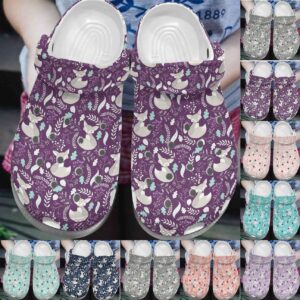 Fox Personalize Clog Custom Crocs Fashionstyle Comfortable For Women Men Kid Print 3D Whitesole Gray Fox