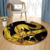 Fox Rabbit Round Carpet Floor Rug Living Room Bedroom Decor Round Area Rug Carpet