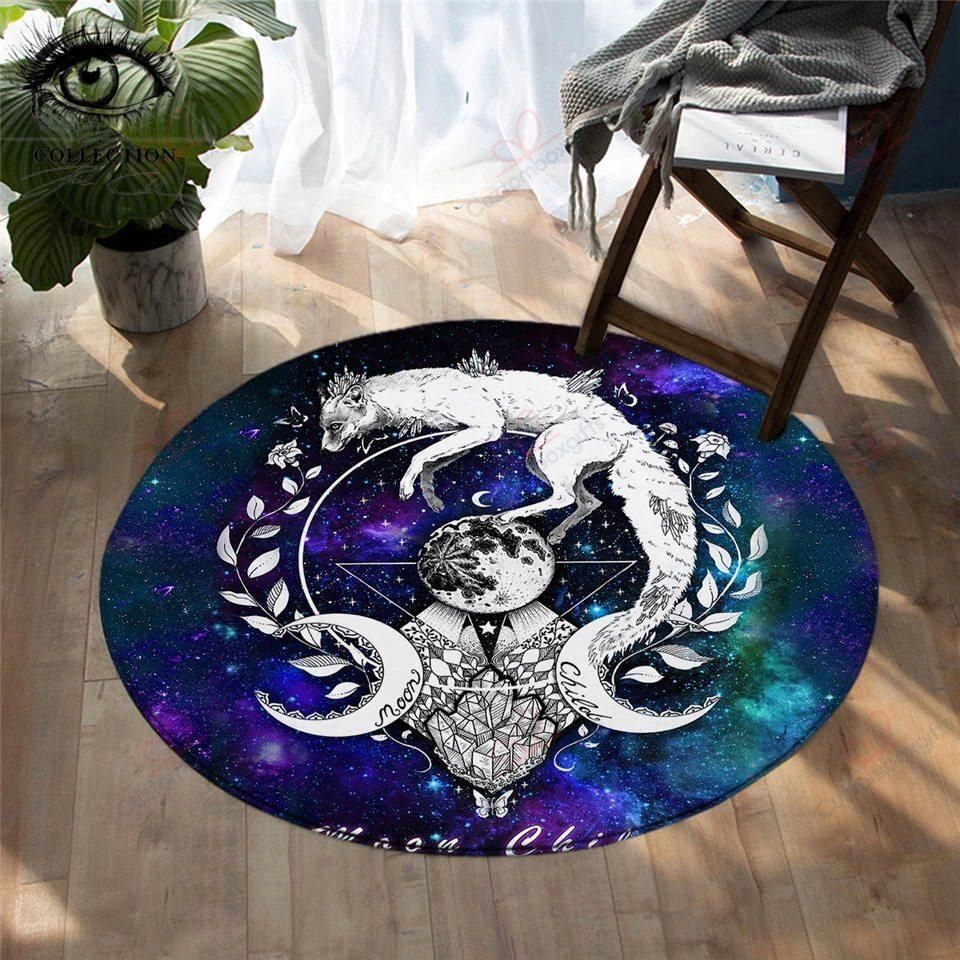 Fox Wicca Round Carpet Floor Rug Living Room Bedroom Decor Round Area Rug Carpet Fox Wicca Round Carpet Floor Rug Living Room Bedroom Decor Round Area Rug Carpet