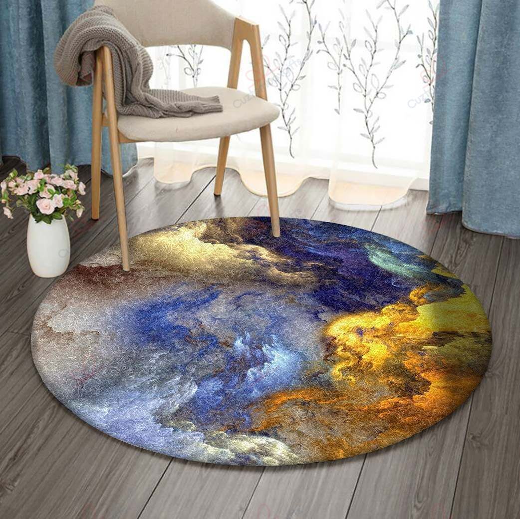 Fractal Cloud Round Carpet Floor Rug Living Room Bedroom Decor Round Area Rug Carpet Fractal Cloud Round Carpet Floor Rug Living Room Bedroom Decor Round Area Rug Carpet
