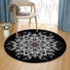 Fractal Round Carpet Floor Rug Living Room Bedroom Decor Round Area Rug Carpet