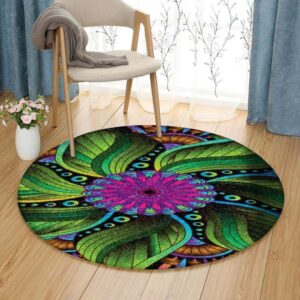 Fractals Mandala Round Carpet Floor Rug Living Room Bedroom Decor Round Area Rug Carpet