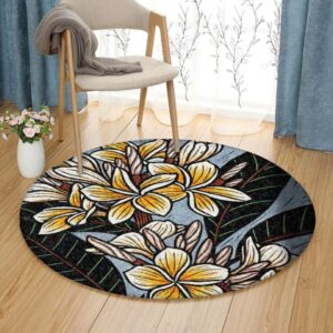 Frangipani Ii Round Carpet Floor Rug Living Room Bedroom Decor Round Area Rug Carpet