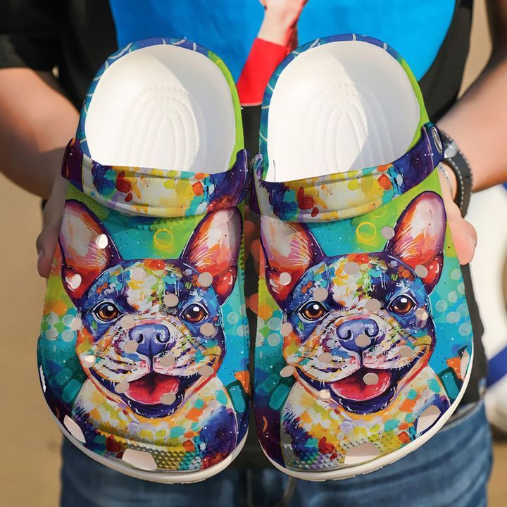 French Bull Dog Colorful Sku 1123 Crocs Crocband Clog Comfortable For Mens Womens Classic Clog Water Shoes French Bull Dog Colorful Sku 1123 Crocs Crocband Clog Comfortable For Mens Womens Classic Clog Water Shoes