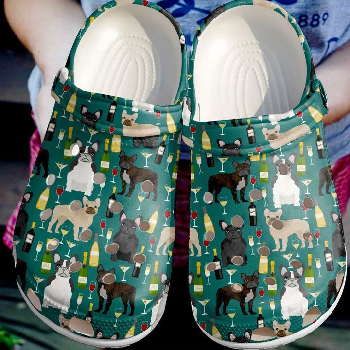 French Bulldog Dog & Wine Sku 1124 Crocs Clog Clog Shoes French Bulldog Dog & Wine Sku 1124 Crocs Clog Clog Shoes