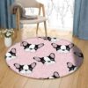 French Bulldog Face Round Carpet Floor Rug Living Room Bedroom Decor Round Area Rug Carpet