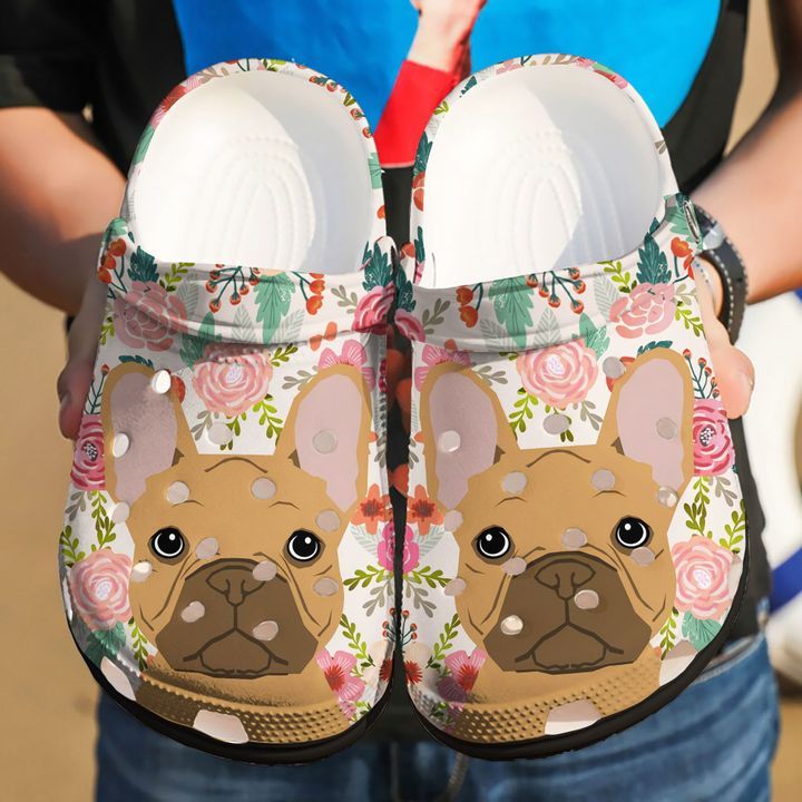 French Bulldog Floral Vibe Sku 1113 Crocs Crocband Clog Comfortable For Mens Womens Classic Clog Water Shoes French Bulldog Floral Vibe Sku 1113 Crocs Crocband Clog Comfortable For Mens Womens Classic Clog Water Shoes