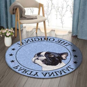 French Bulldog Round Carpet Floor Rug Living Room Bedroom Decor Round Area Rug Carpet