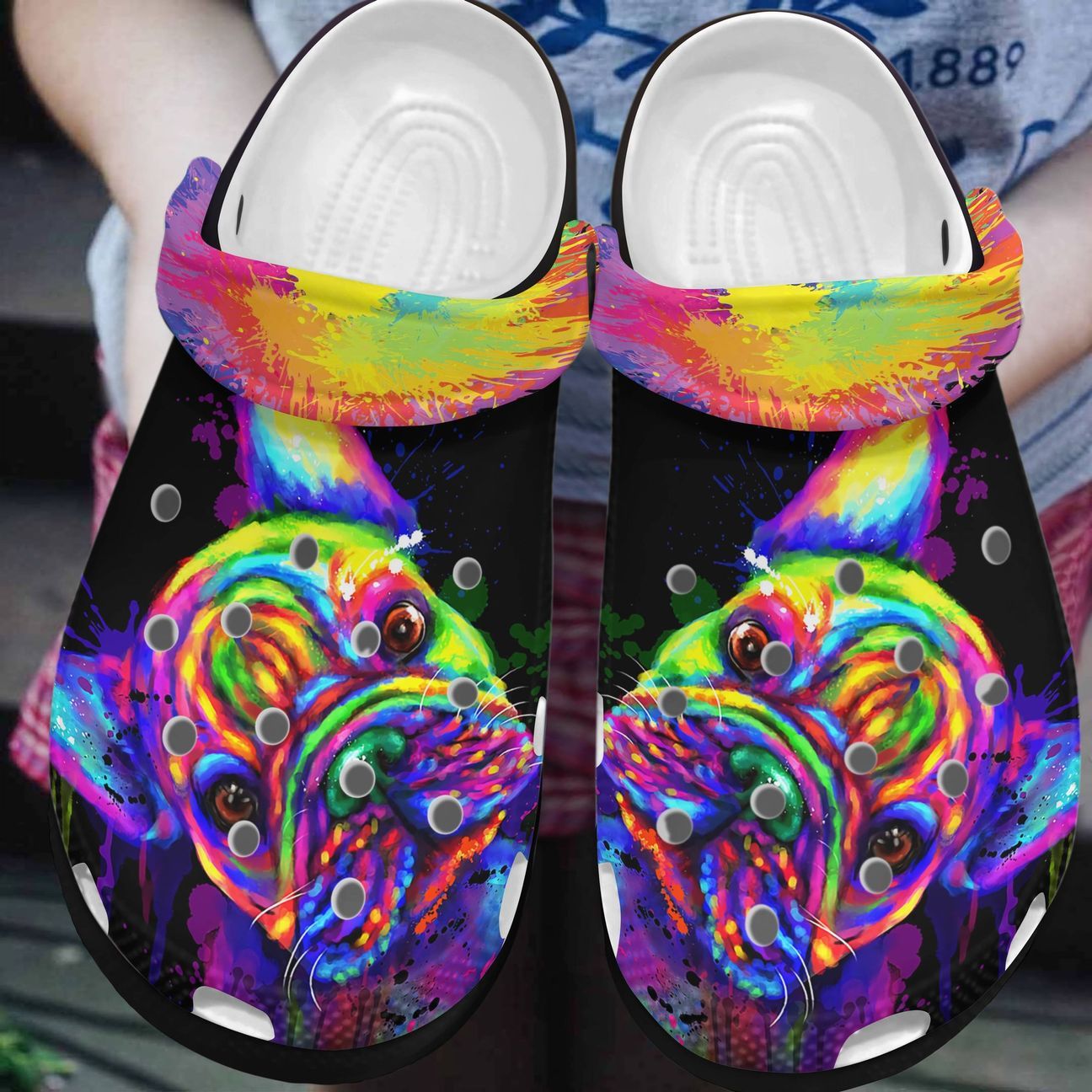 French Bulldog Personalized Clog Custom Crocs Comfortablefashion Style Comfortable For Women Men Kid Print 3D Colorful Frenchie French Bulldog Personalized Clog Custom Crocs Comfortablefashion Style Comfortable For Women Men Kid Print 3D Colorful Frenchie