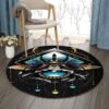 French Horn Round Carpet Floor Rug Living Room Bedroom Decor Round Area Rug Carpet