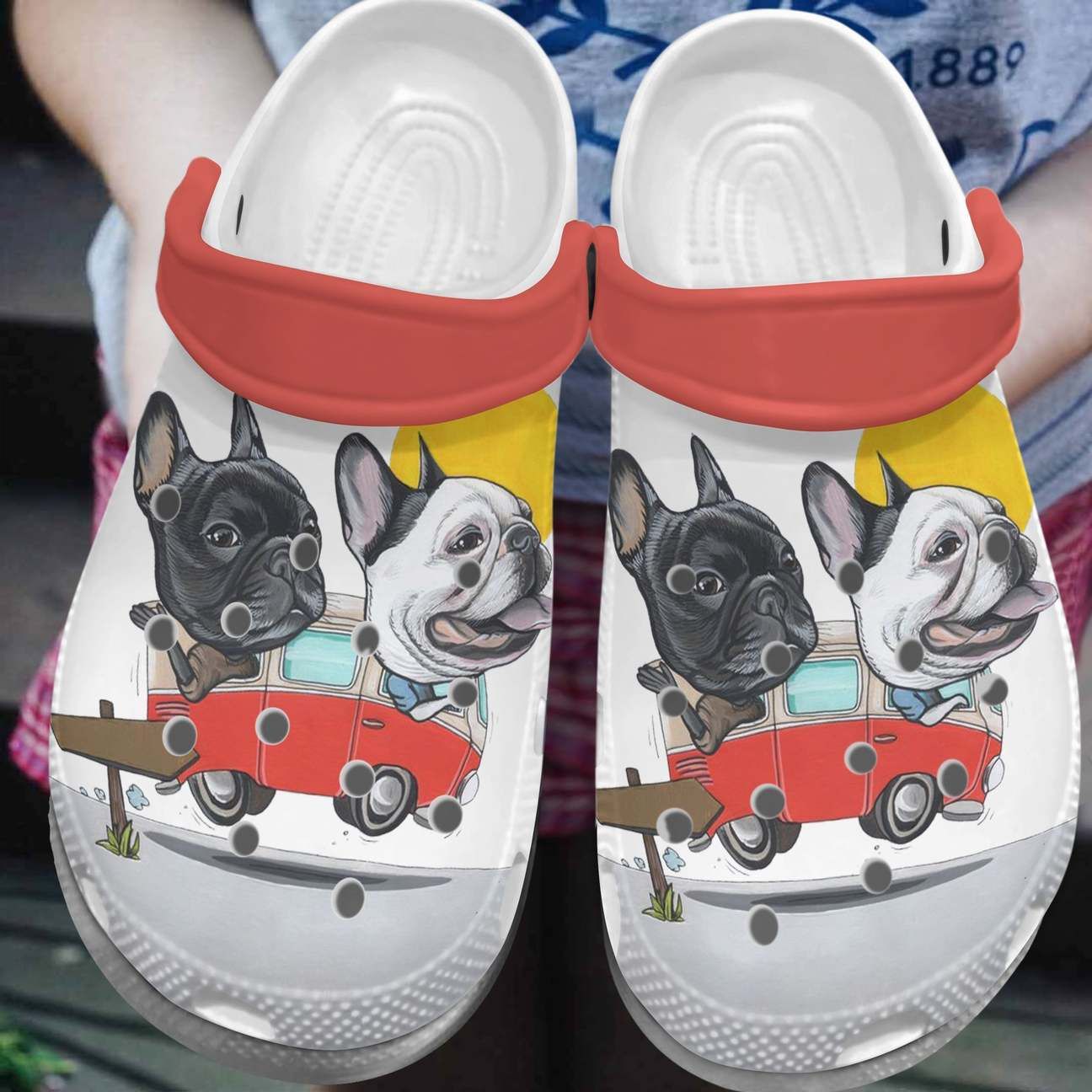 Frenchbulldog Personalize Clog Custom Crocs Fashionstyle Comfortable For Women Men Kid Print 3D Bulldog On Camper Frenchbulldog Personalize Clog Custom Crocs Fashionstyle Comfortable For Women Men Kid Print 3D Bulldog On Camper