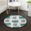 Frog Lotus Round Carpet Floor Rug Living Room Bedroom Decor Round Area Rug Carpet