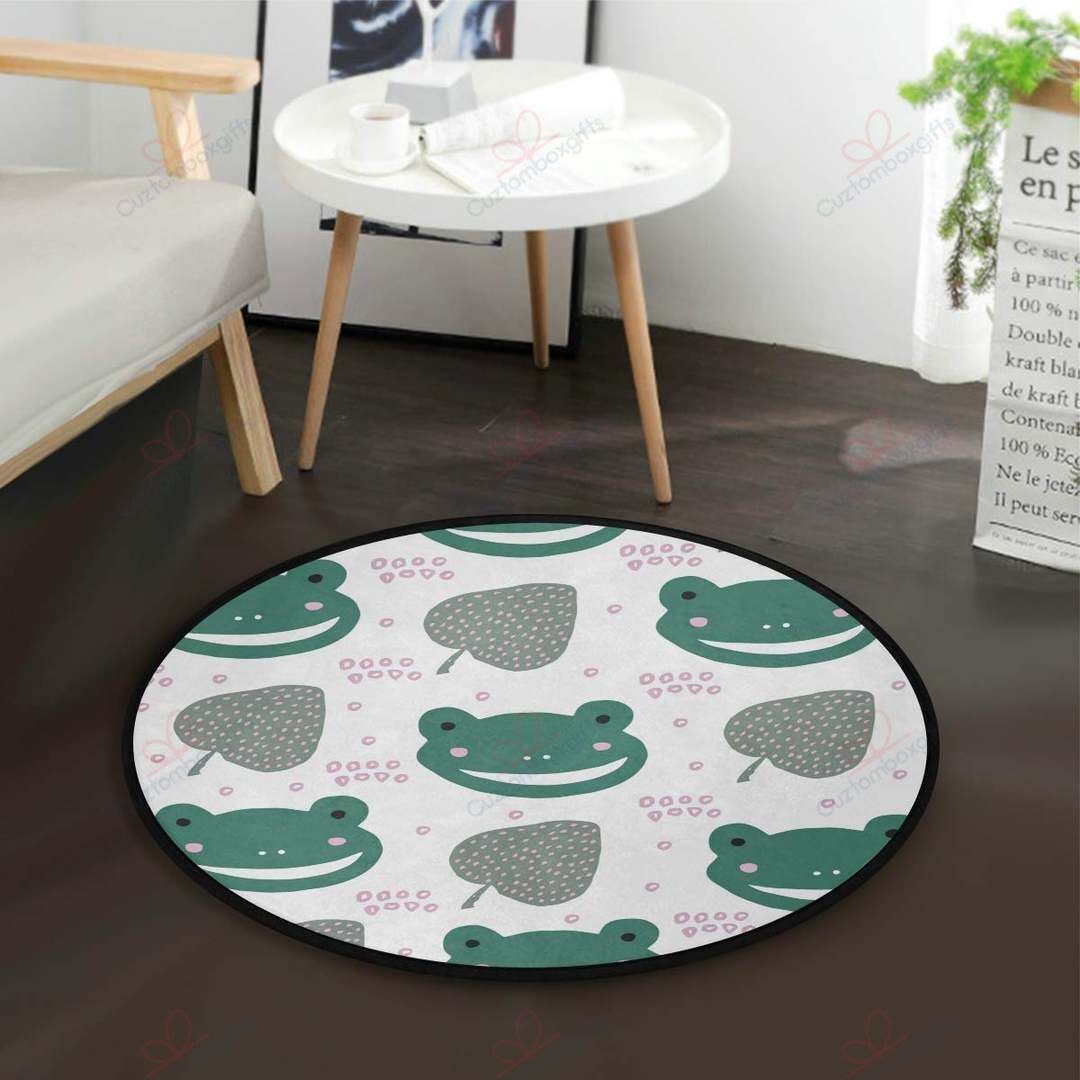 Frog Lotus Round Carpet Floor Rug Living Room Bedroom Decor Round Area Rug Carpet Frog Lotus Round Carpet Floor Rug Living Room Bedroom Decor Round Area Rug Carpet
