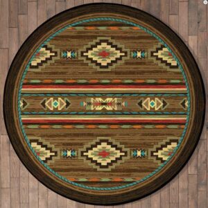 Frontier Outpost Round Carpet Floor Rug Living Room Bedroom Decor Round Area Rug Carpet