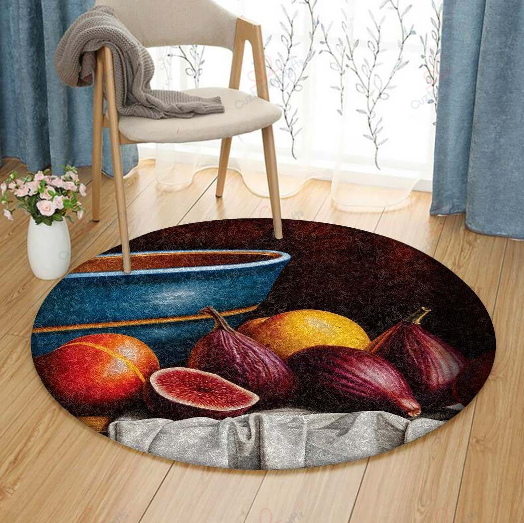 Fruits Round Carpet Floor Rug Living Room Bedroom Decor Round Area Rug Carpet Fruits Round Carpet Floor Rug Living Room Bedroom Decor Round Area Rug Carpet