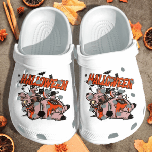 Funny Scary Pig Halloween Shoes Clog – Happy Halloween Crocs Clog Crocband Clog Birthday Gift For Man Women