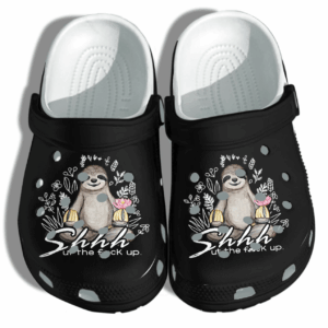 Funny Sloth Shut Up Shoes Crocs Clog Funny – Hippie Sloth Be Kind Shoes Gifts Men Women