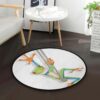 Funny Small Frog On Swing Round Carpet Floor Rug Living Room Bedroom Decor Round Area Rug Carpet