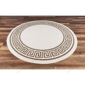 Gad Greek Key Round Carpet Floor Rug Living Room Bedroom Decor Round Area Rug Carpet