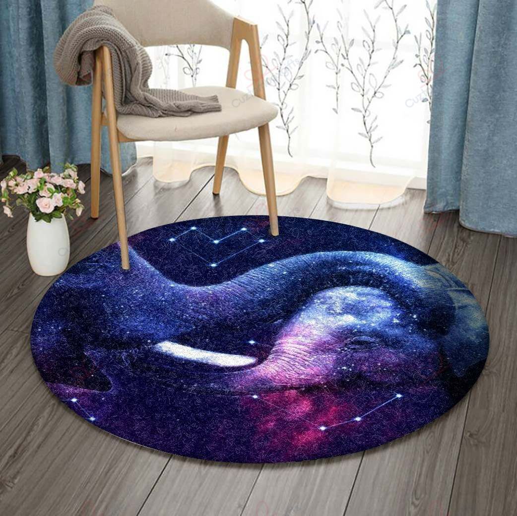 Galaxy Elephant Round Carpet Floor Rug Living Room Bedroom Decor Round Area Rug Carpet Galaxy Elephant Round Carpet Floor Rug Living Room Bedroom Decor Round Area Rug Carpet