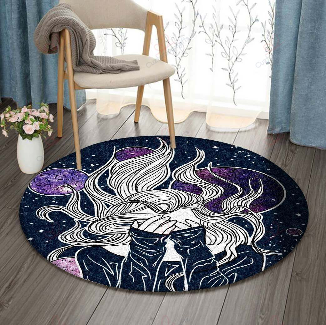 Galaxy Girl Round Carpet Floor Rug Living Room Bedroom Decor Round Area Rug Carpet Galaxy Girl Round Carpet Floor Rug Living Room Bedroom Decor Round Area Rug Carpet
