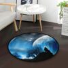 Galaxy Sky Wolf Round Carpet Floor Rug Living Room Bedroom Decor Round Area Rug Carpet