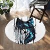 Galaxy Wolf Round Carpet Floor Rug Living Room Bedroom Decor Round Area Rug Carpet