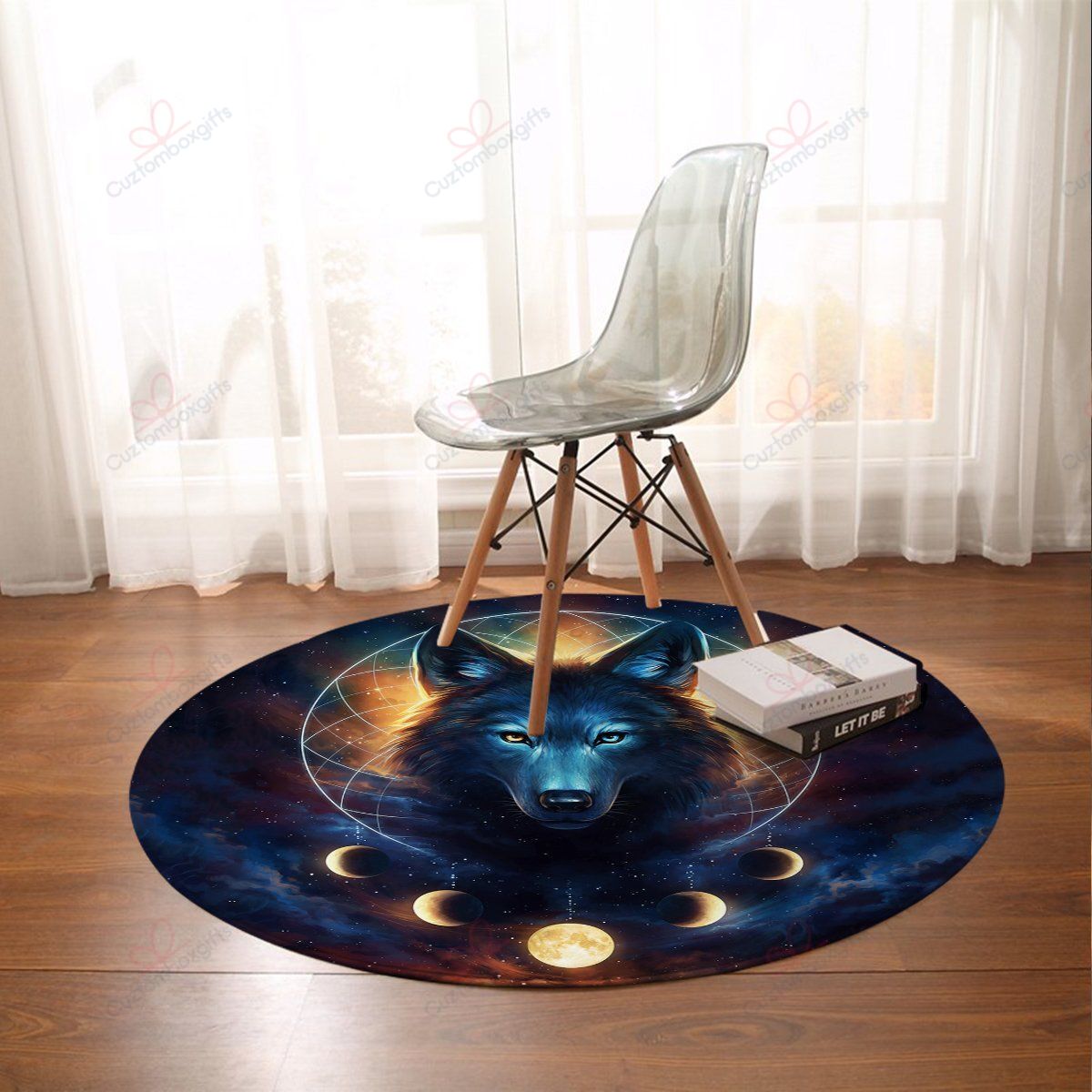 Galaxy Wolf Moon Dreamcatcher Round Carpet Floor Rug Living Room Bedroom Decor Round Area Rug Carpet Galaxy Wolf Moon Dreamcatcher Round Carpet Floor Rug Living Room Bedroom Decor Round Area Rug Carpet
