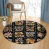 Garden Flower Round Carpet Floor Rug Living Room Bedroom Decor Round Area Rug Carpet