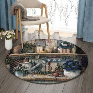 Gardening Round Carpet Floor Rug Living Room Bedroom Decor Round Area Rug Carpet