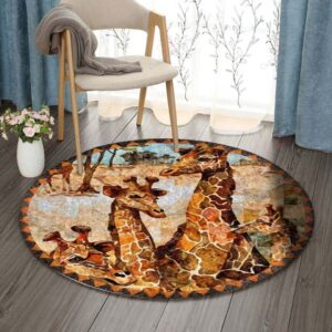Gariffe Round Carpet Floor Rug Living Room Bedroom Decor Round Area Rug Carpet