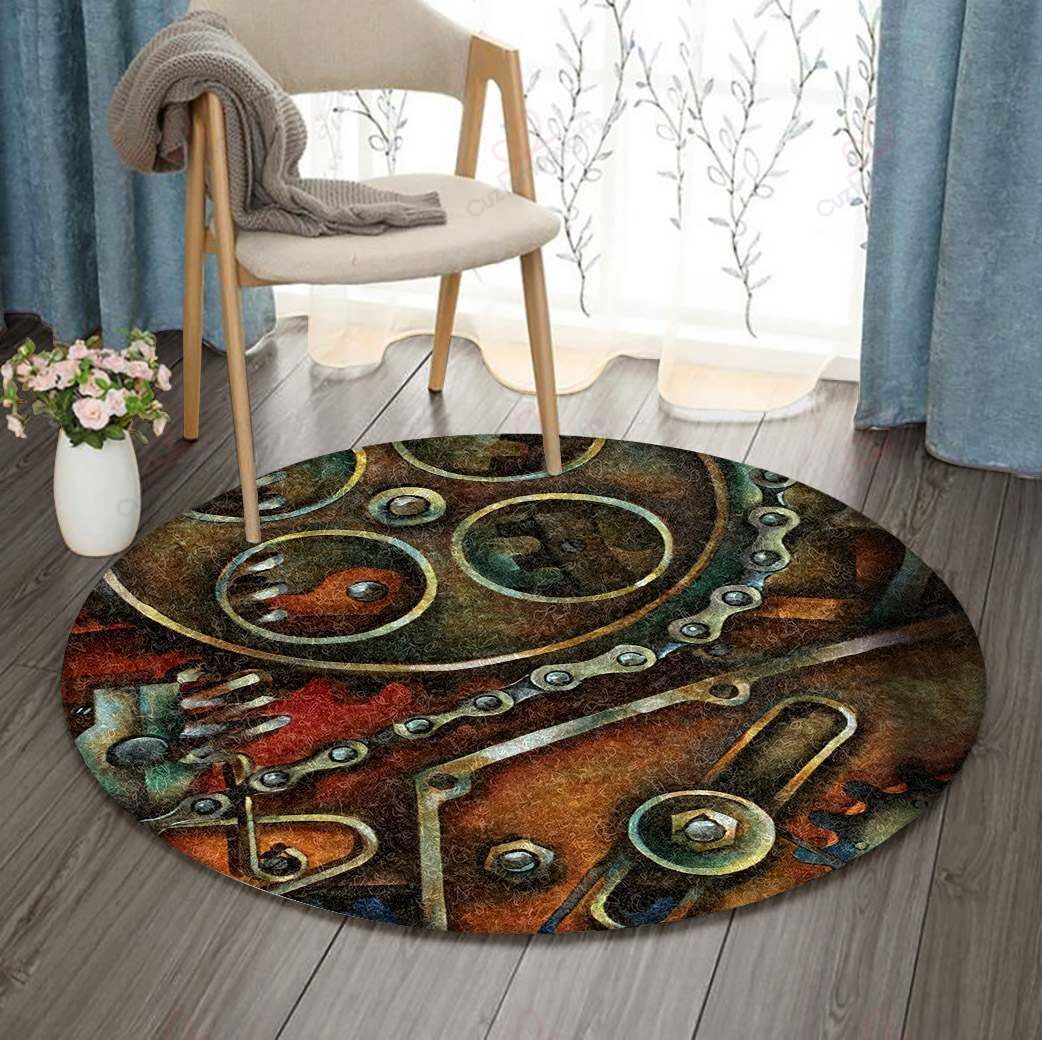 Gear Round Carpet Floor Rug Living Room Bedroom Decor Round Area Rug Carpet Gear Round Carpet Floor Rug Living Room Bedroom Decor Round Area Rug Carpet
