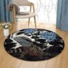 Gecko Round Carpet Floor Rug Living Room Bedroom Decor Round Area Rug Carpet