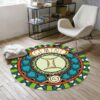 Gemini Round Carpet Floor Rug Living Room Bedroom Decor Round Area Rug Carpet