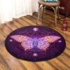Geometric Butterfly Round Carpet Floor Rug Living Room Bedroom Decor Round Area Rug Carpet