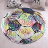Geometric Football Pattern Round Carpet Floor Rug Living Room Bedroom Decor Round Area Rug Carpet