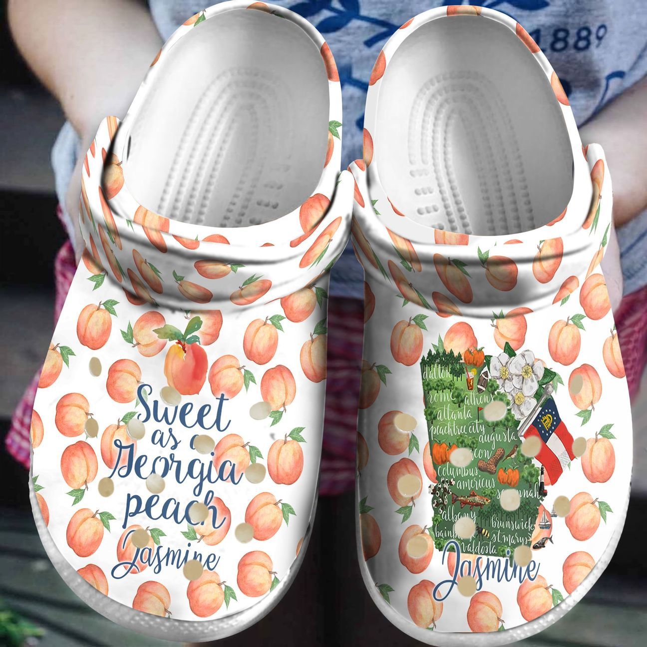 Georgia Personalized Clog Custom Crocs Comfortablefashion Style Comfortable For Women Men Kid Print 3D Sweet As A Peach Georgia Personalized Clog Custom Crocs Comfortablefashion Style Comfortable For Women Men Kid Print 3D Sweet As A Peach