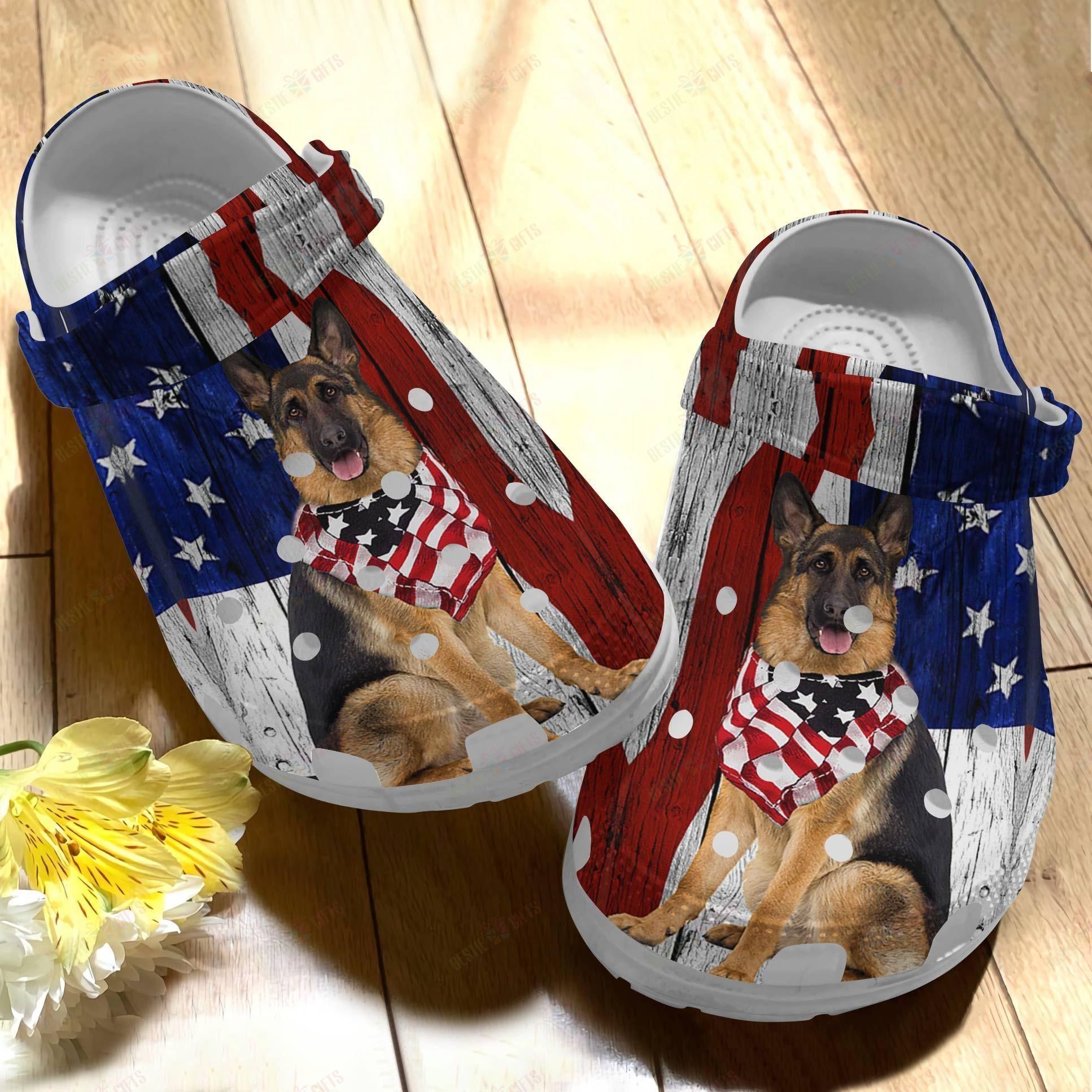 German Shepherd Crocs Clog Classic Clog Whitesole Shoes German Shepherd Crocs Clog Classic Clog Whitesole Shoes