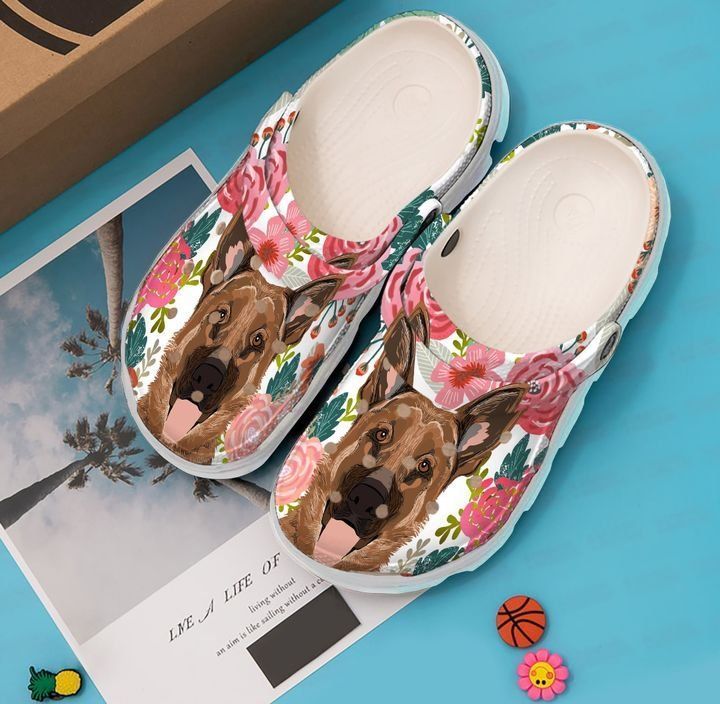 German Shepherd Floral Sku 1148 Crocs Clog Clog Shoes German Shepherd Floral Sku 1148 Crocs Clog Clog Shoes