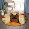 German Shepherd Thanksgiving Round Carpet Floor Rug Living Room Bedroom Decor Round Area Rug Carpet