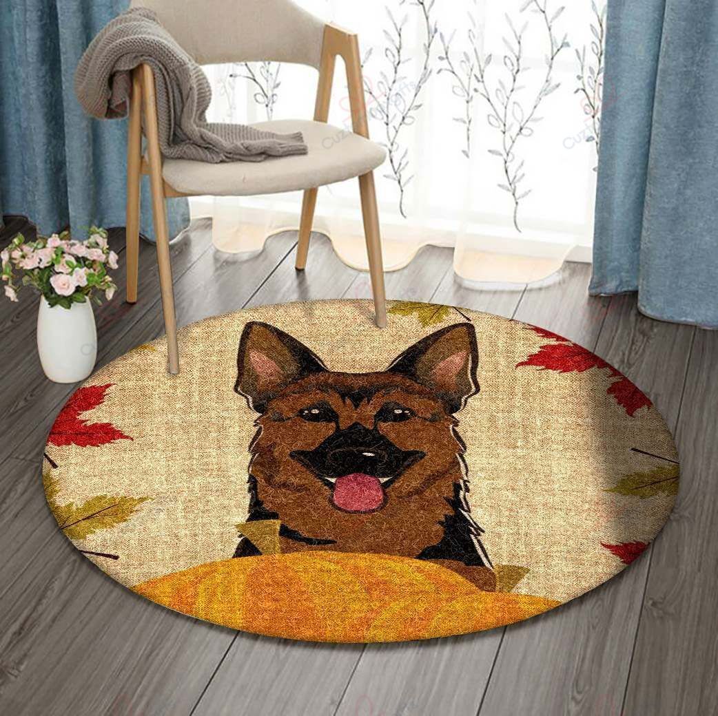 German Shepherd Thanksgiving Round Carpet Floor Rug Living Room Bedroom Decor Round Area Rug Carpet German Shepherd Thanksgiving Round Carpet Floor Rug Living Room Bedroom Decor Round Area Rug Carpet