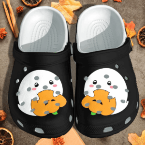 Ghost Eats Pumpkin Shoes Clog – Halloween Pumpkin Crocs Clog Crocband Clog Birthday Gift For Boy Girl