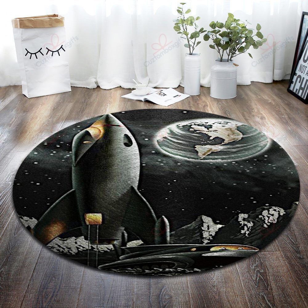 Giant Rocket Round Carpet Floor Rug Living Room Bedroom Decor Round Area Rug Carpet Giant Rocket Round Carpet Floor Rug Living Room Bedroom Decor Round Area Rug Carpet