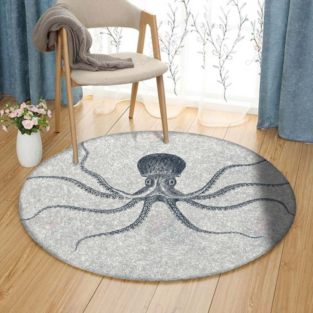 Giant Squid Round Carpet Floor Rug Living Room Bedroom Decor Round Area Rug Carpet Giant Squid Round Carpet Floor Rug Living Room Bedroom Decor Round Area Rug Carpet