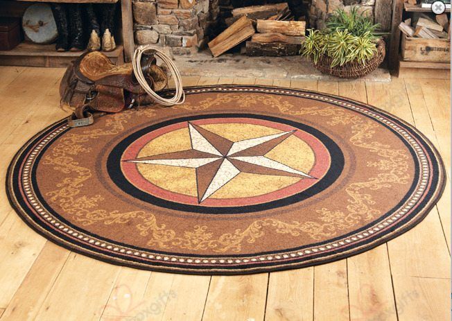 Gilded Star Cowboy Round Carpet Floor Rug Living Room Bedroom Decor Round Area Rug Carpet Gilded Star Cowboy Round Carpet Floor Rug Living Room Bedroom Decor Round Area Rug Carpet